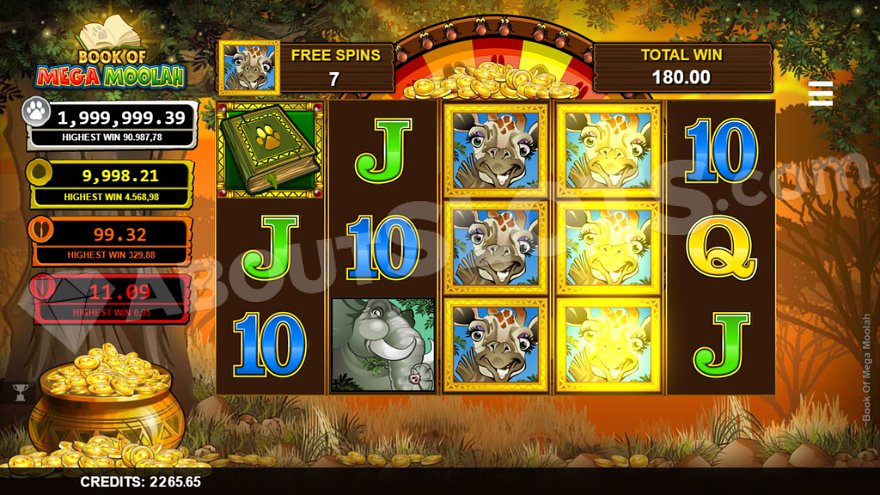 Wild Scatter symbol in Book of Mega Moolah slot.