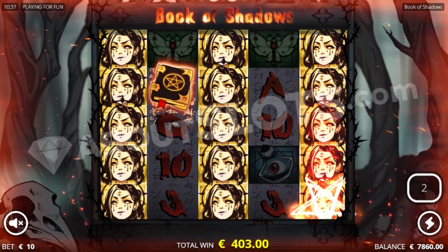 Free Spins feature view with the highest paying symbol selected