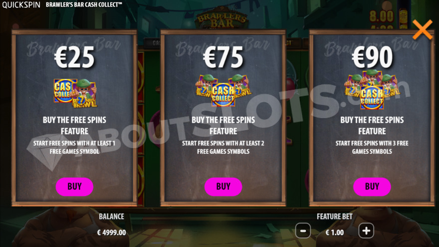 Bonus Buy feature with three options to choose from.