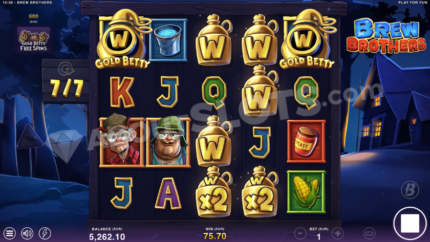 Super free spins bonus with two Gold Betty symbols.