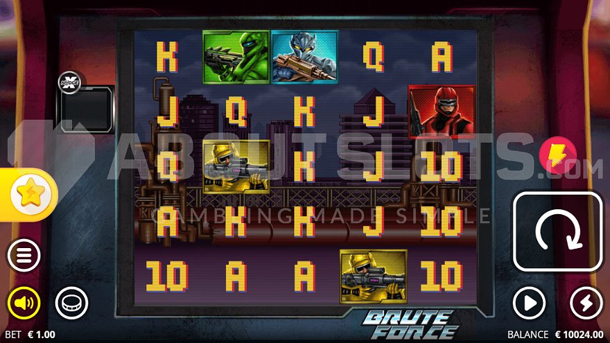 Retro video game style slot machine.