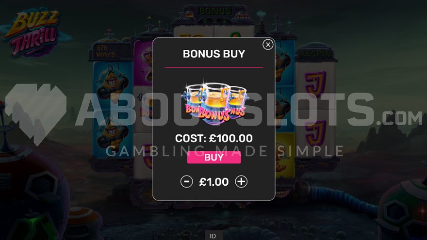 Menu offering to buy free spins for 100x bet.
