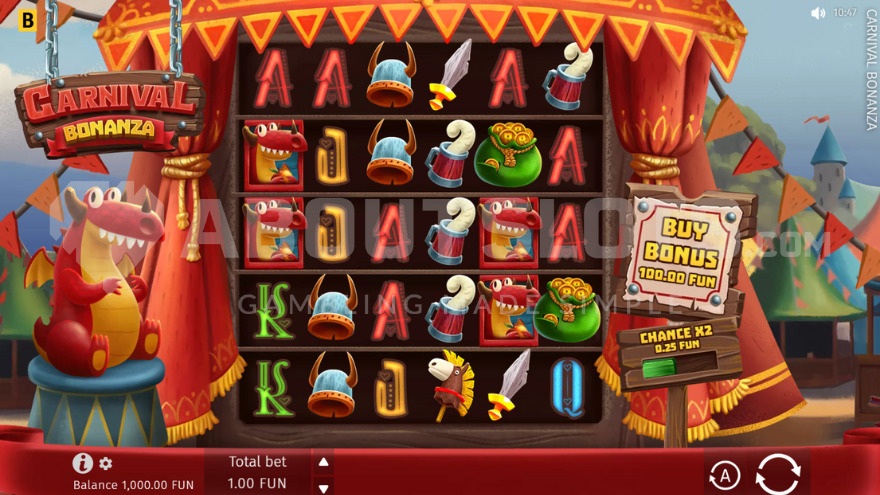 Base Game in Carnival Bonanza Slot
