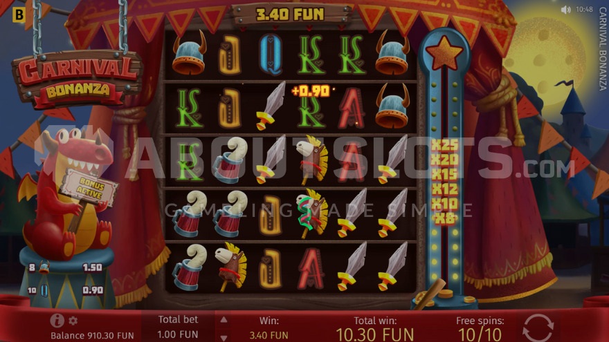 Progress Indicator in Carnival Bonanza