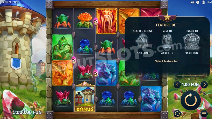 Bonus Buy Feature with three options to choose from.