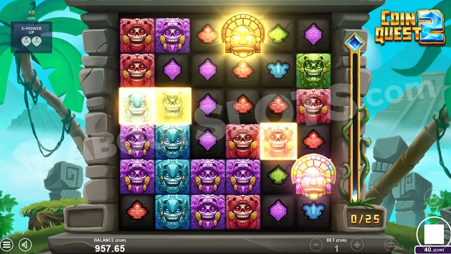 Two power-up symbols are shining.
