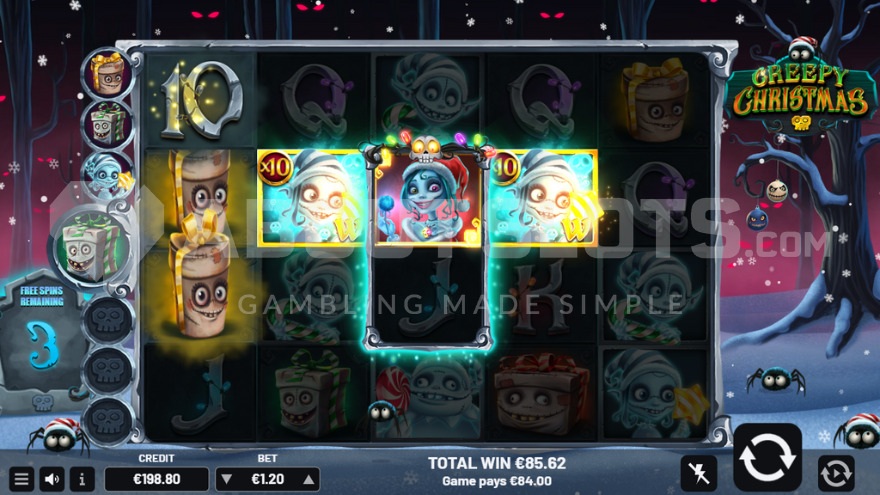 3 Free Spins Remaining in Creepy Christmas