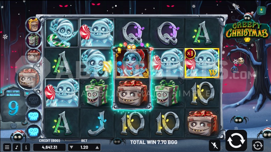 9 Free Spins Remaining in Creepy Christmas