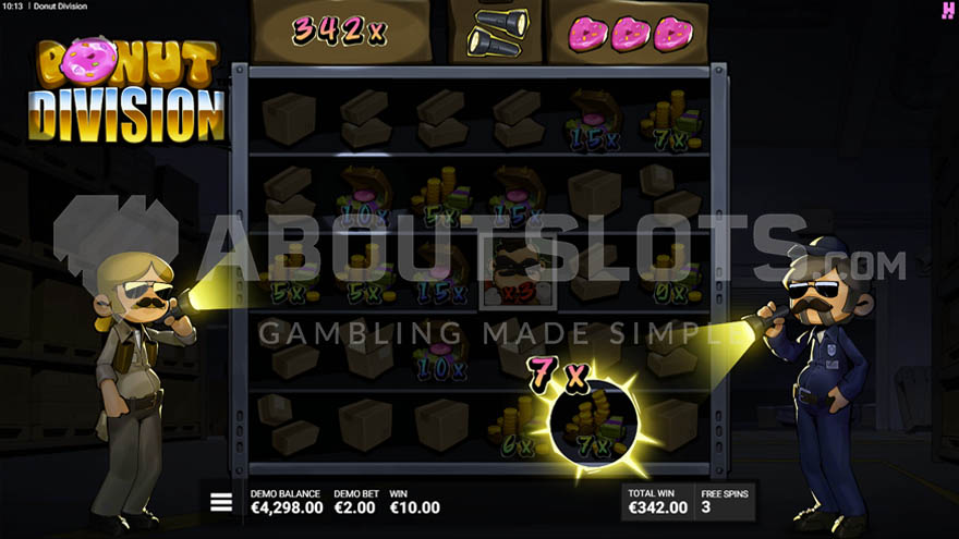 Warehouse Bonus activated with current win at 342X.