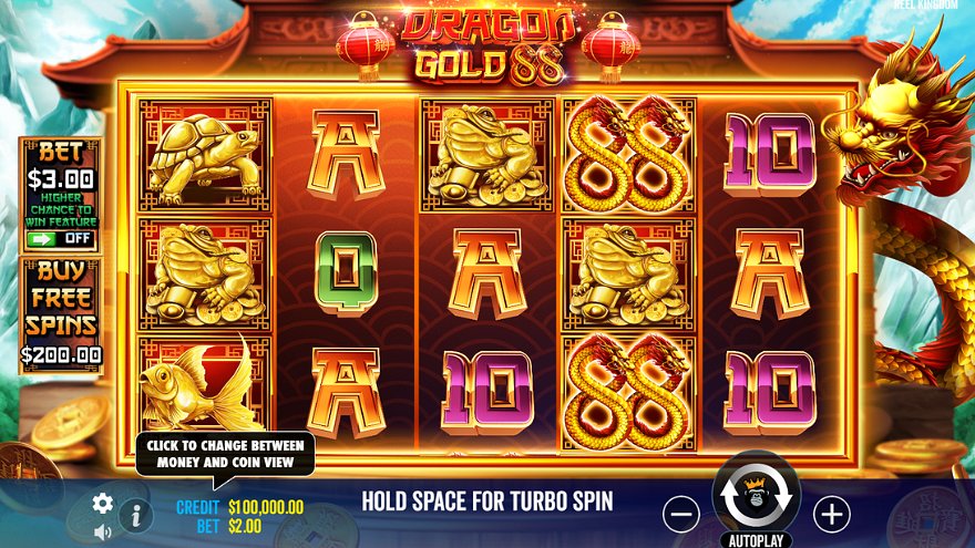 Chinese themed slot machine base game.