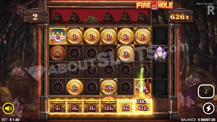 Bonus game with a crystal enhancer symbol on the right.