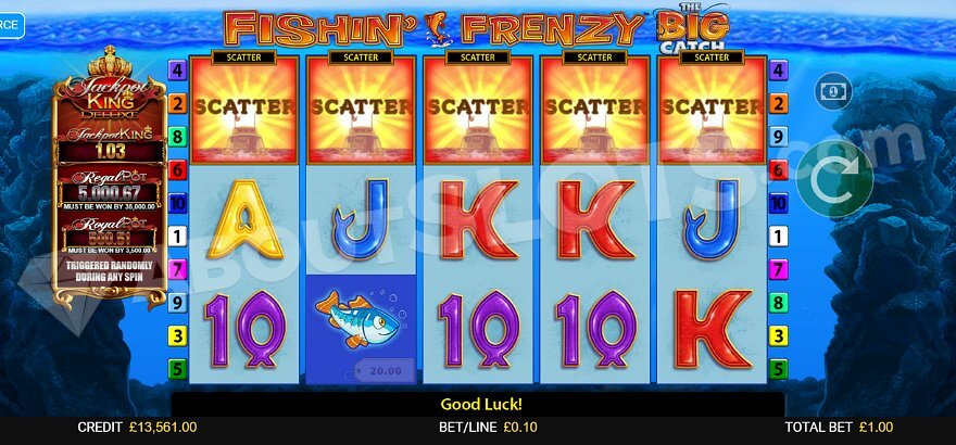 Fisherman Wild Symbol in Fishin' Frenzy Slot