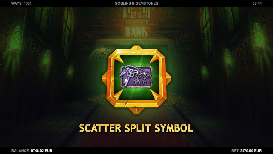 Splitting scatter symbol depicted as a key fob.