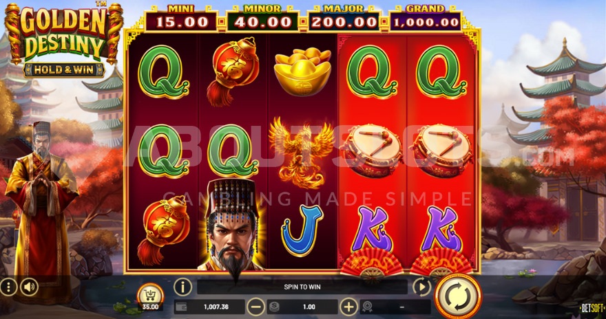 Mirror Reels on reels 4 and 5 in Golden Destiny – Hold & Win Slot