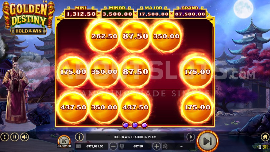 Hold & Win Bonus Game in Golden Destiny – Hold & Win Slot