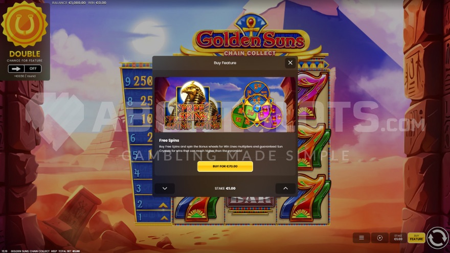 Bonus Buy feature with the option to directly activate Free Spins.
