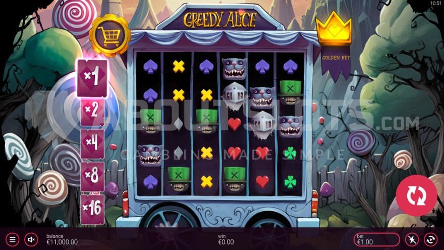 Base Game in Greedy Alice Slot