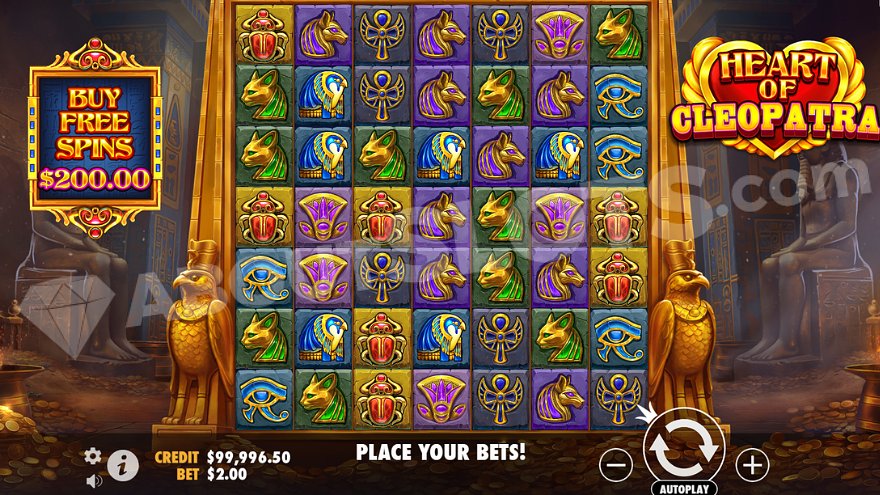Egyptian-themed slot machine.