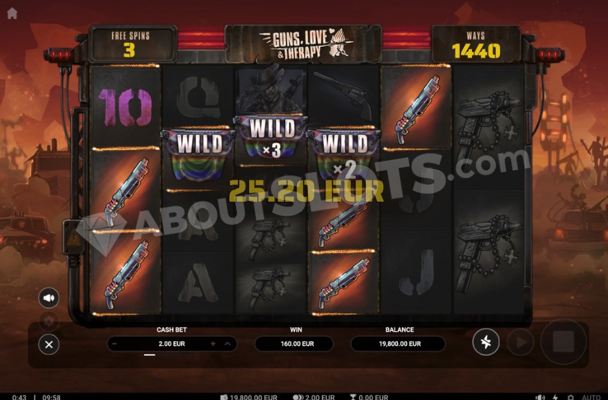 Bonus game with sticky wild symbols.