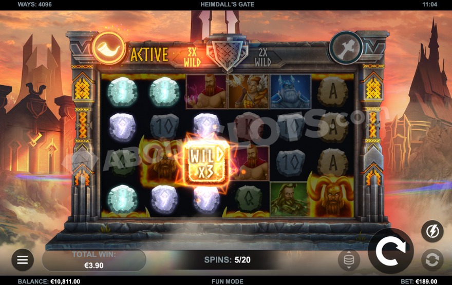 Bonus game showing a 3X wild symbol on the reel.