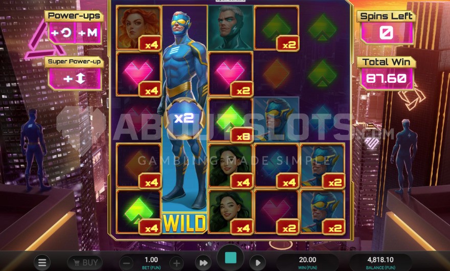 Fully expanded wild with a 2X multiplier on the second reel.