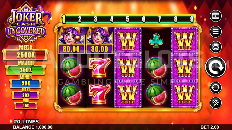 Joker Cash Uncovered base game interface.