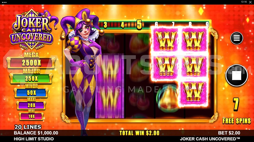 Roaming Wild symbols on reels 4 and 5 during Free Spins in Joker Cash Uncovered.
