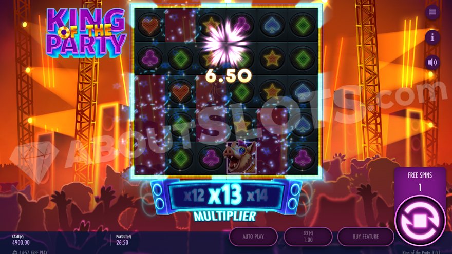 Win with a 13X multiplier in Free Spins mode.