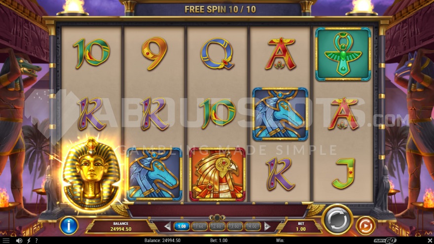 Free Spins with Sticky Wild symbol in King's Mask Eclipse of Gods