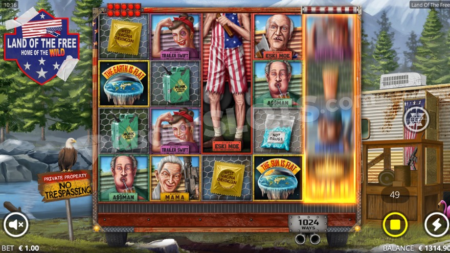 Land of the Free Slot Game Interface