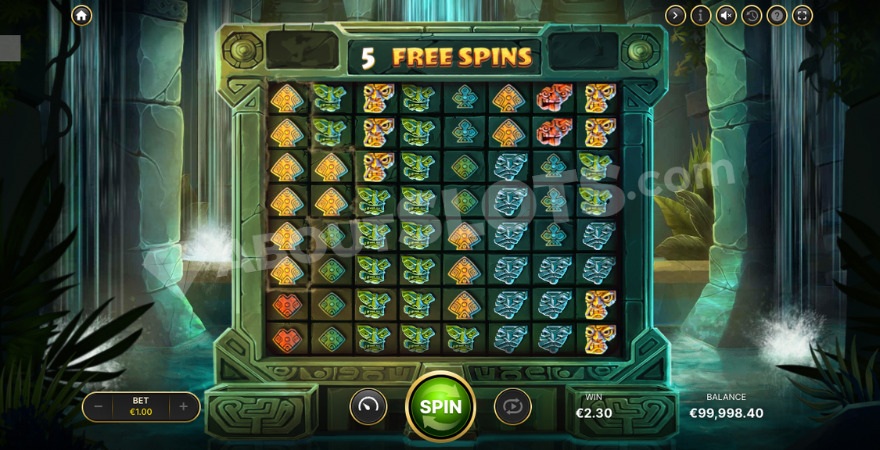 Bonus game with an 8x8 grid.