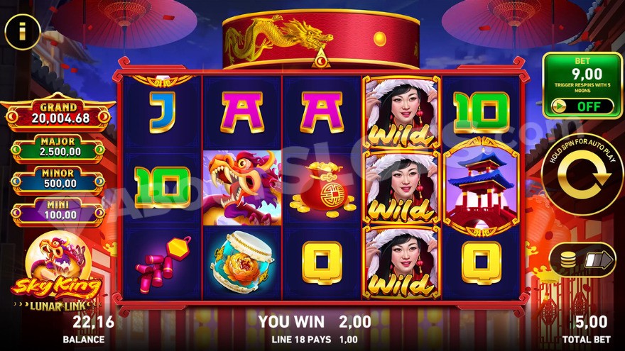 Chinese-themed slot machine.