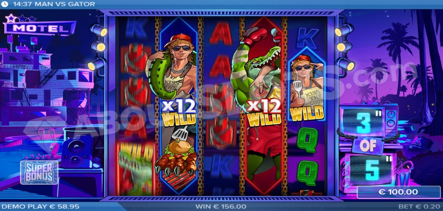 Man vs Gator Super Free Spins Mode