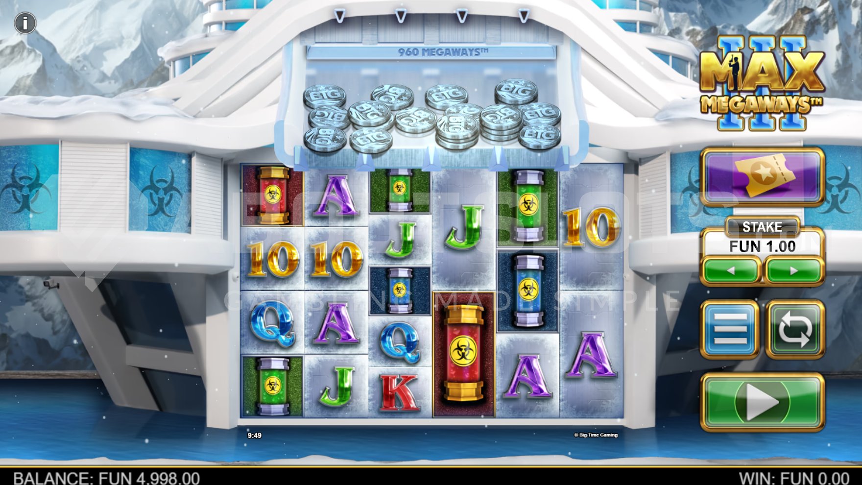 Slot machine with 6 reels.