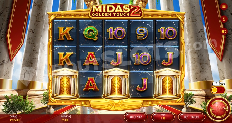 Free Spins feature activation with three scatter symbols on the reels.