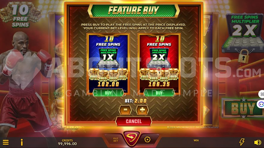 Money Mayweather Neon Valley Studios Casino Slot Feature Buy