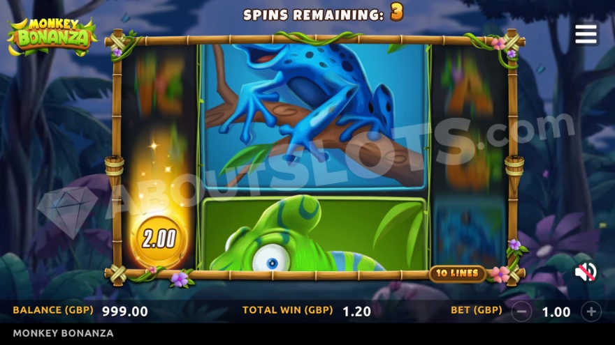 Image of the free spins mode at night.