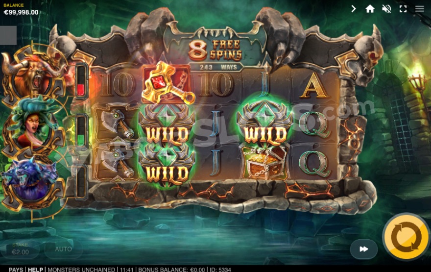Monsters Unchained Monster Spins Bonus