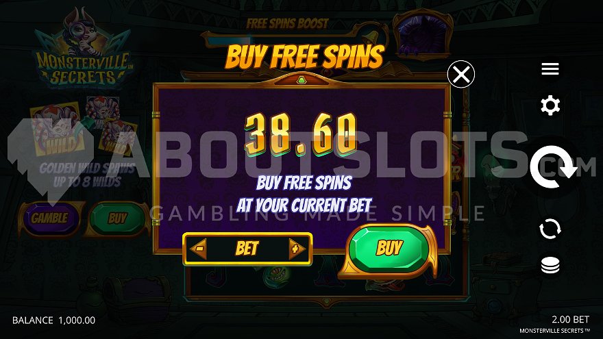 Monsterville Secrets Feature Buy Option