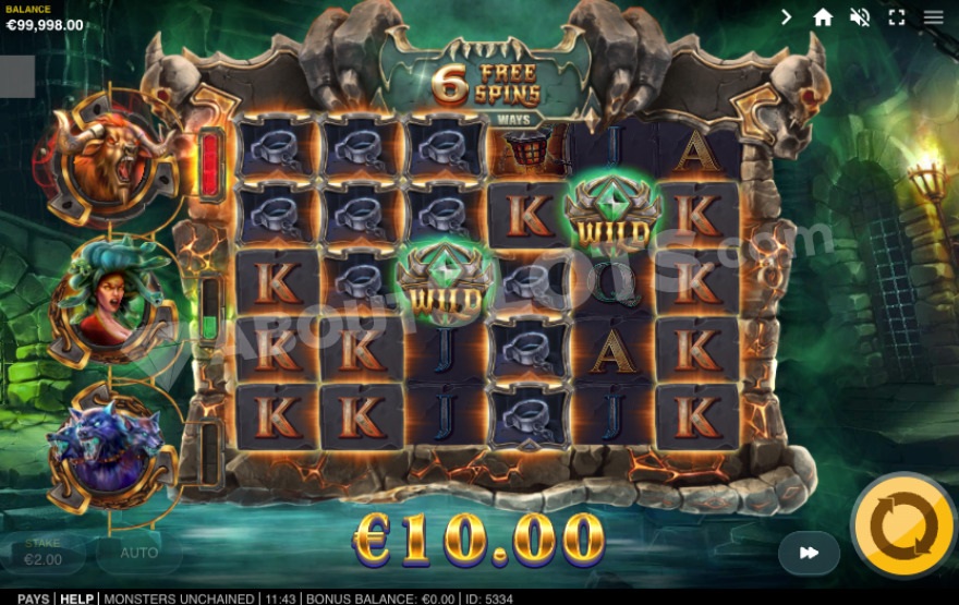 Monsters Unchained Monster Spins Feature
