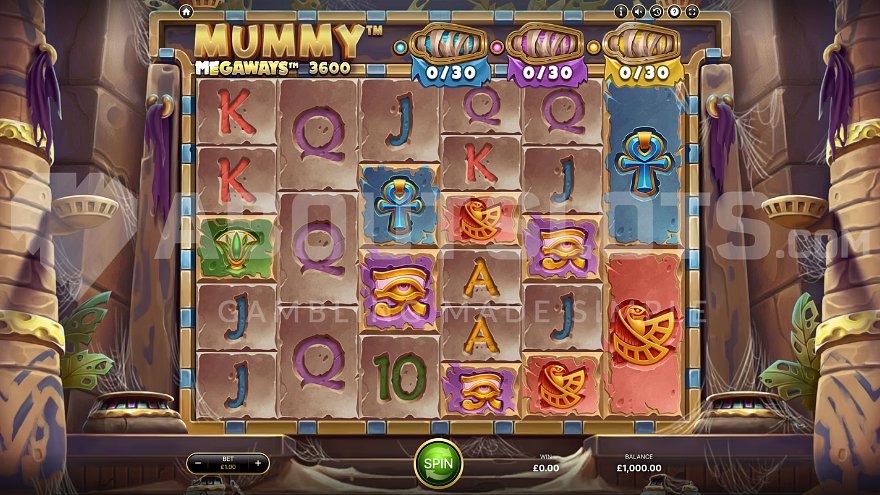 Egyptian-themed 6-reel slot machine.