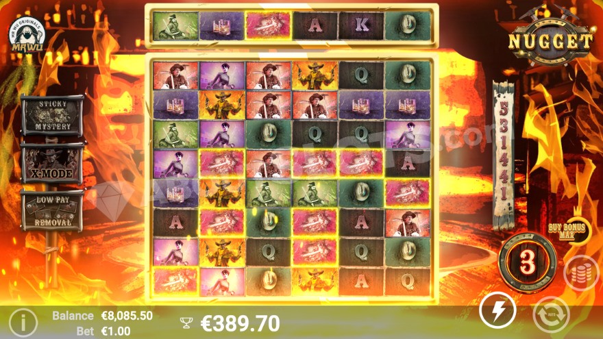 Free Spins feature activated with Gold Rush.