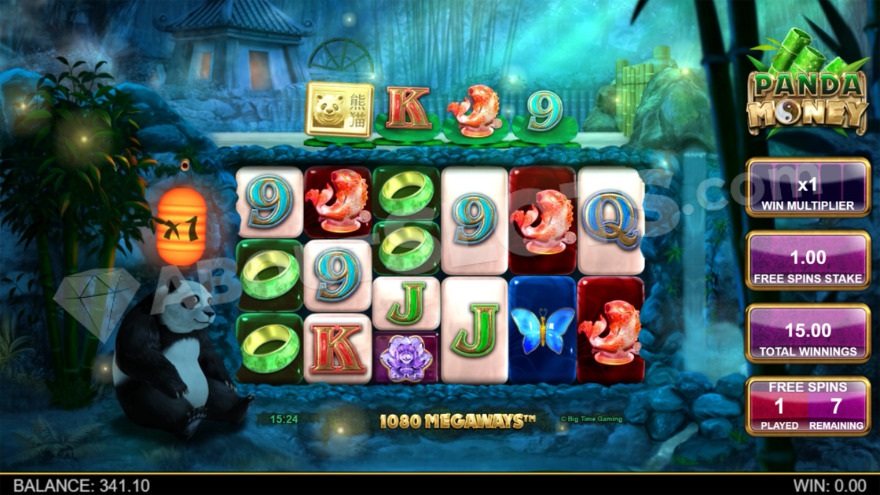 Bonus game with free spins and a 1X multiplier.