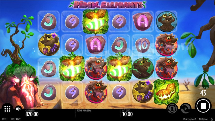 Bonus game triggered with four scatter symbols on the reels.