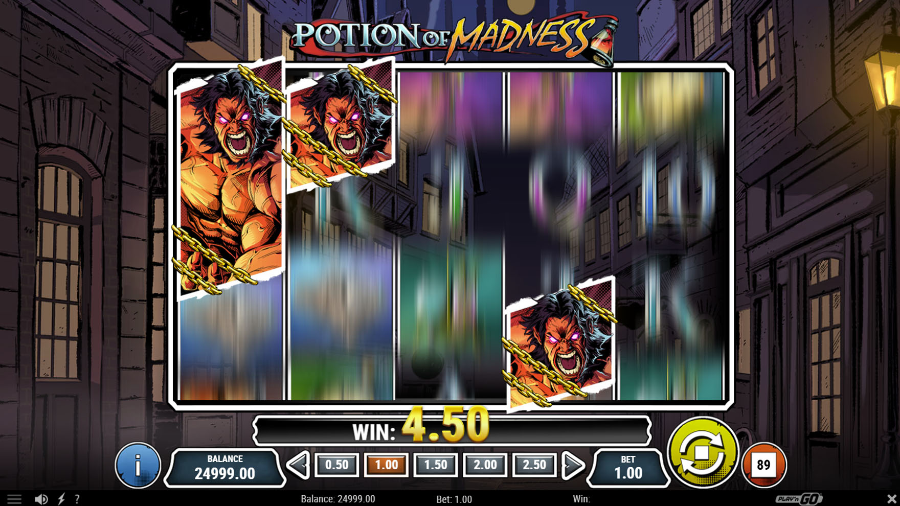 The Re-Spin feature in progress with 3 sticky Wild symbols, one of which has expanded to a 2x1 size.