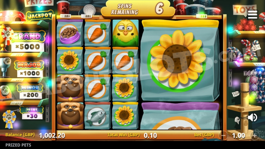 Prized Pets Gigablox Free Spins