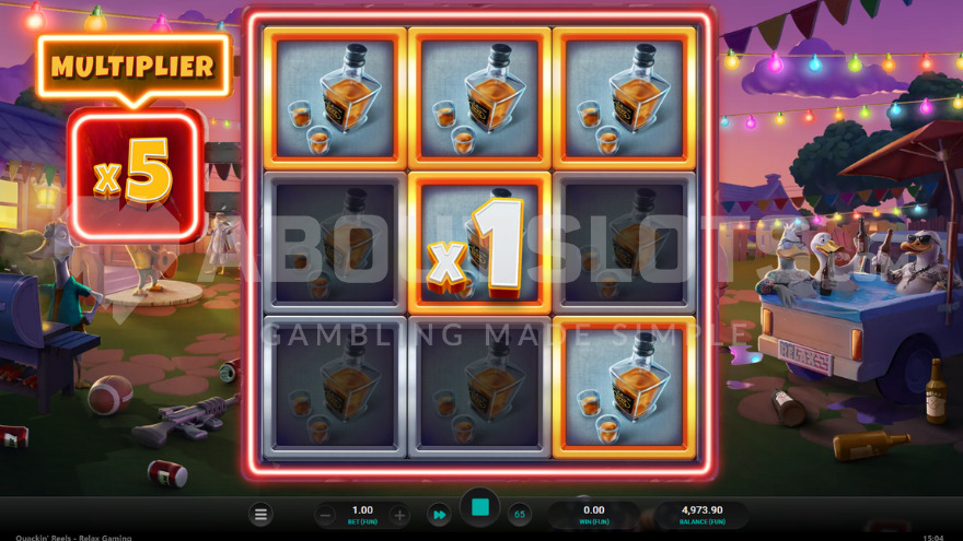 Respin Multipliers feature in Quackin' Reels with a 5X multiplier.