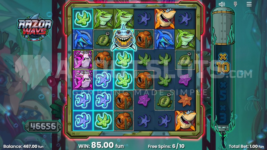 Fully Unlocked 6X6 Game Grid in Razor Ways Free Spins
