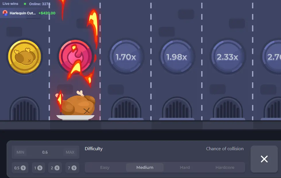 Frying chicken in Chicken Road