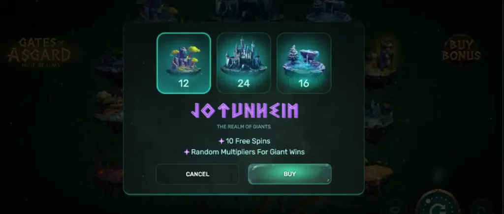 Buying a bonus in Gates of Asgard Nine Realms Buying a bonus in Gates of Asgard Nine Realms